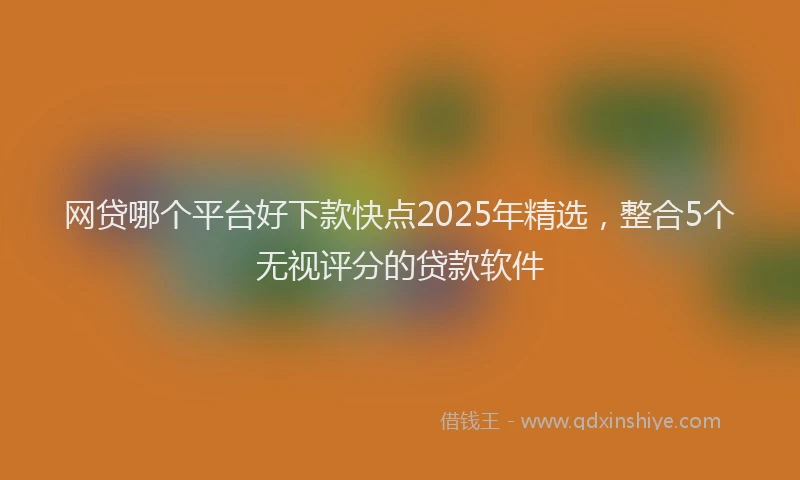 网贷哪个平台好下款快点2025年精选，整合5个无视评分的贷款软件