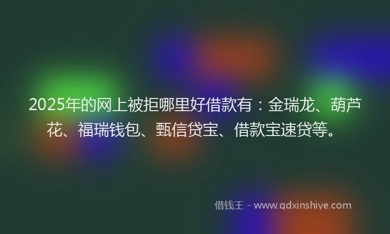 2025年的网上被拒哪里好借款有：金瑞龙、葫芦花、福瑞钱包、甄信贷宝、借款宝速贷等。