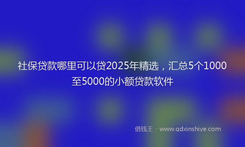 社保贷款哪里可以贷2025年精选，汇总5个1000至5000的小额贷款软件