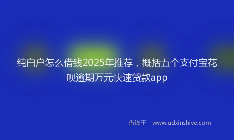 纯白户怎么借钱2025年推荐，概括五个支付宝花呗逾期万元快速贷款app