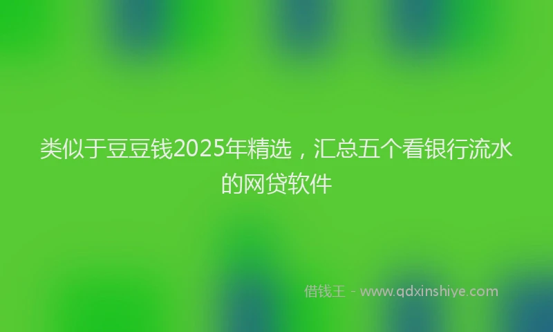类似于豆豆钱2025年精选，汇总五个看银行流水的网贷软件