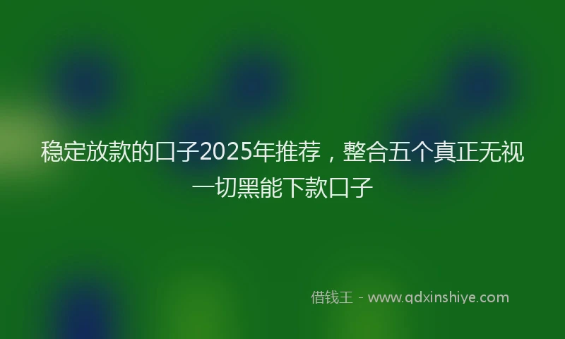 稳定放款的口子2025年推荐，整合五个真正无视一切黑能下款口子