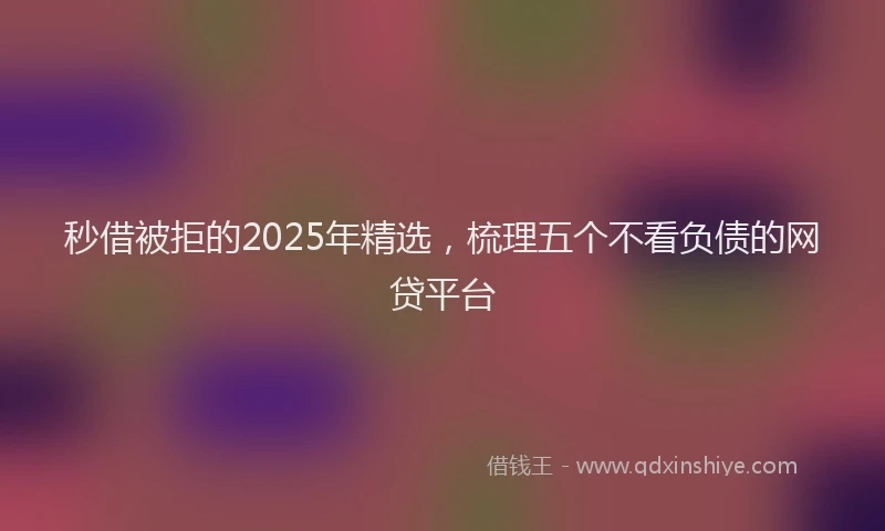 秒借被拒的2025年精选，梳理五个不看负债的网贷平台