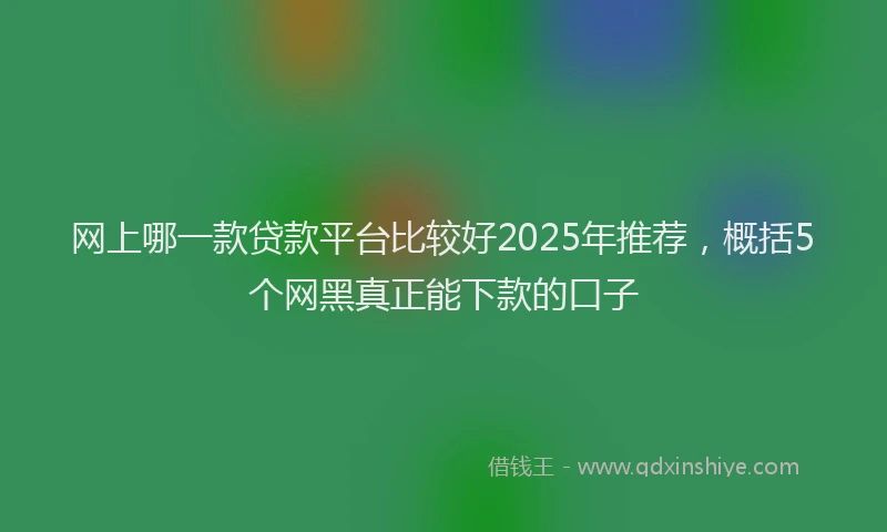 网上哪一款贷款平台比较好2025年推荐，概括5个网黑真正能下款的口子