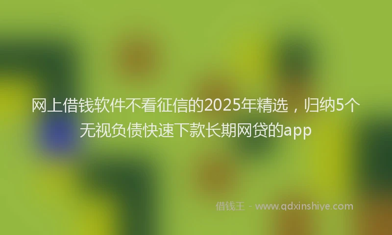 网上借钱软件不看征信的2025年精选，归纳5个无视负债快速下款长期网贷的app
