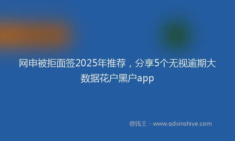 网申被拒面签2025年推荐，分享5个无视逾期大数据花户黑户app