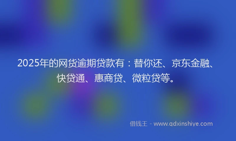 2025年的网货逾期贷款有：替你还、京东金融、快贷通、惠商贷、微粒贷等。
