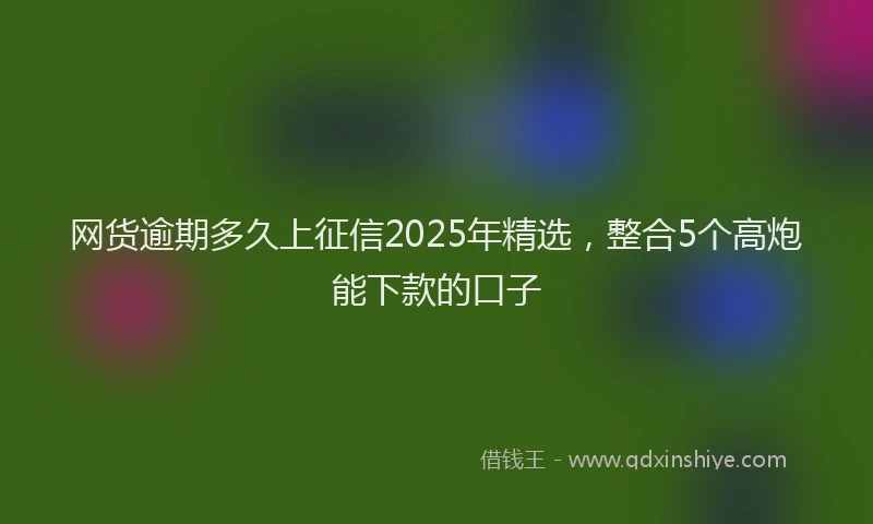 网货逾期多久上征信2025年精选，整合5个高炮能下款的口子