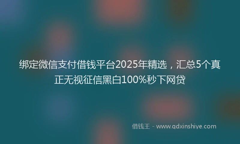 绑定微信支付借钱平台2025年精选，汇总5个真正无视征信黑白100%秒下网贷