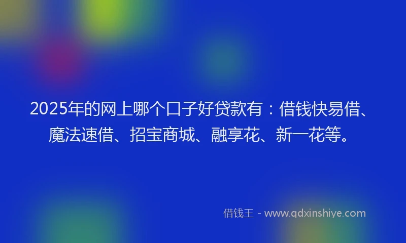 2025年的网上哪个口子好贷款有：借钱快易借、魔法速借、招宝商城、融享花、新一花等。