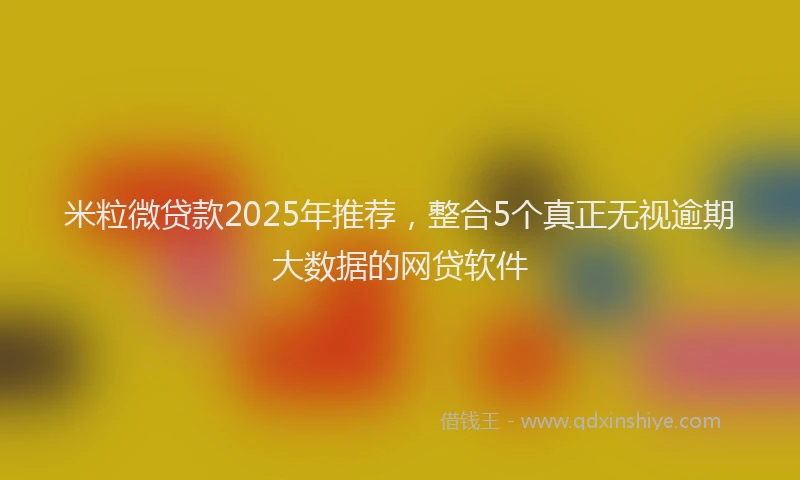 米粒微贷款2025年推荐，整合5个真正无视逾期大数据的网贷软件