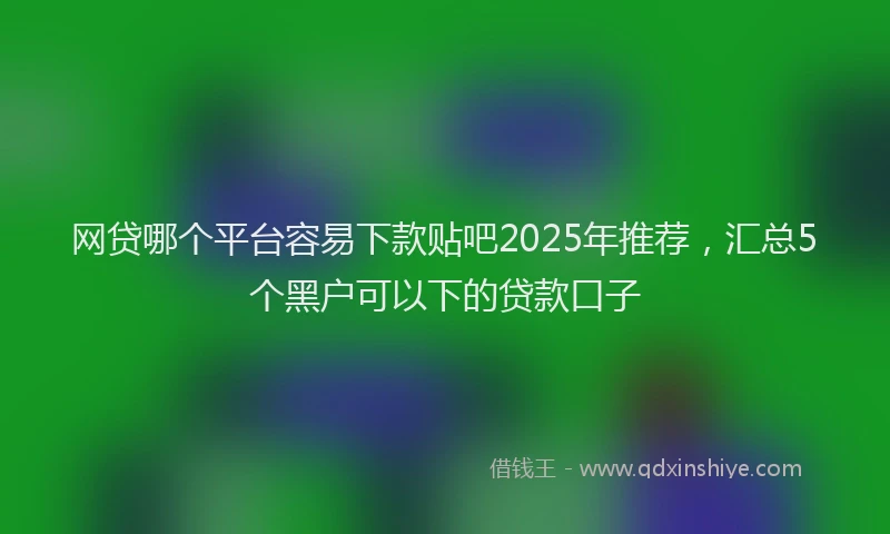 网贷哪个平台容易下款贴吧2025年推荐，汇总5个黑户可以下的贷款口子