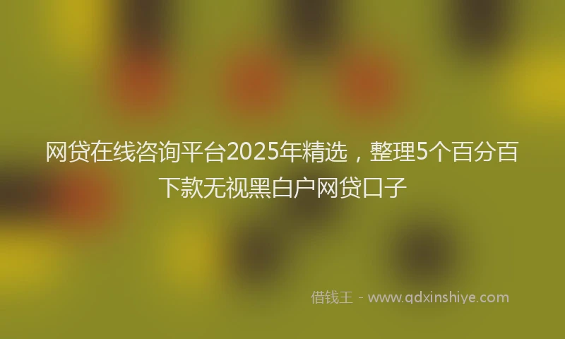 网贷在线咨询平台2025年精选，整理5个百分百下款无视黑白户网贷口子