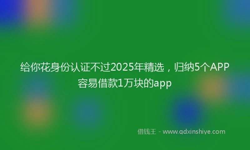 给你花身份认证不过2025年精选，归纳5个APP容易借款1万块的app