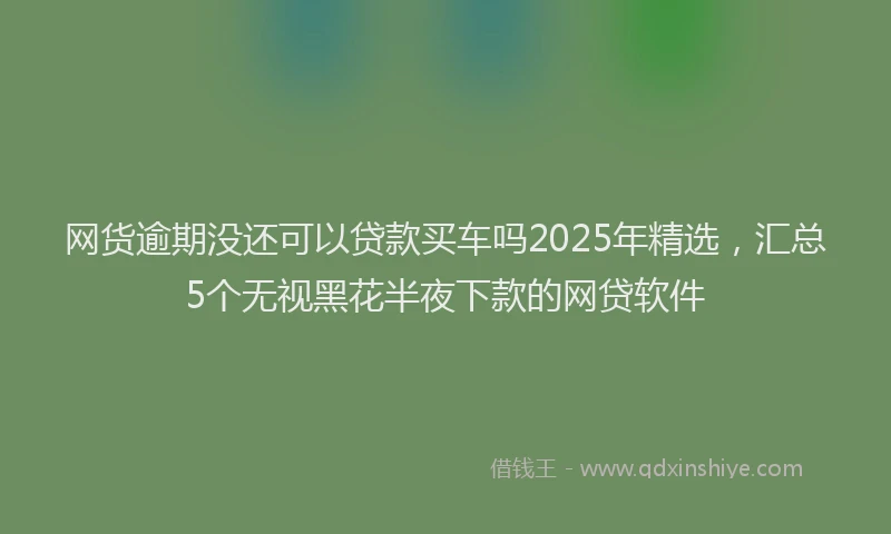 网货逾期没还可以贷款买车吗2025年精选，汇总5个无视黑花半夜下款的网贷软件