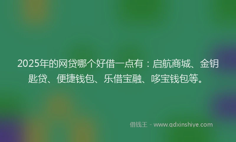 2025年的网贷哪个好借一点有：启航商城、金钥匙贷、便捷钱包、乐借宝融、哆宝钱包等。