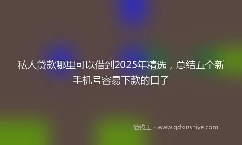 私人贷款哪里可以借到2025年精选，总结五个新手机号容易下款的口子
