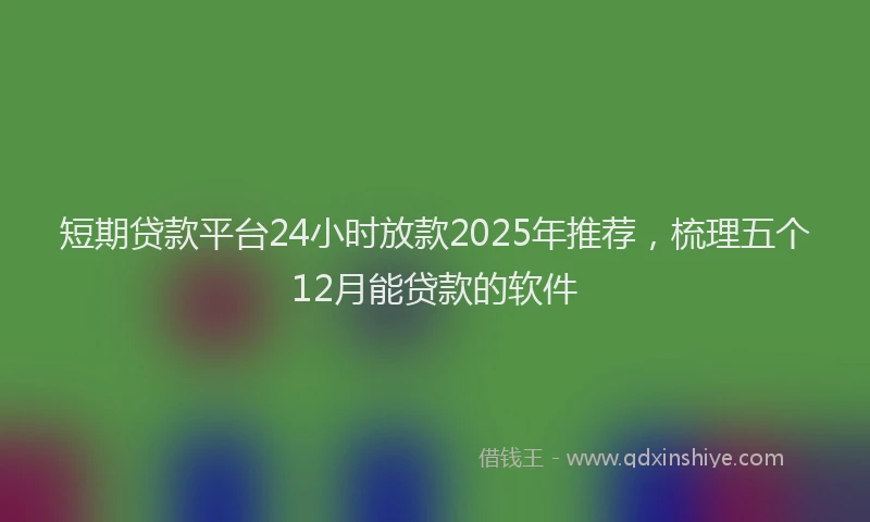 短期贷款平台24小时放款2025年推荐，梳理五个12月能贷款的软件