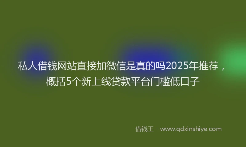 私人借钱网站直接加微信是真的吗2025年推荐，概括5个新上线贷款平台门槛低口子