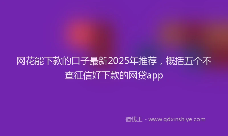 网花能下款的口子最新2025年推荐，概括五个不查征信好下款的网贷app