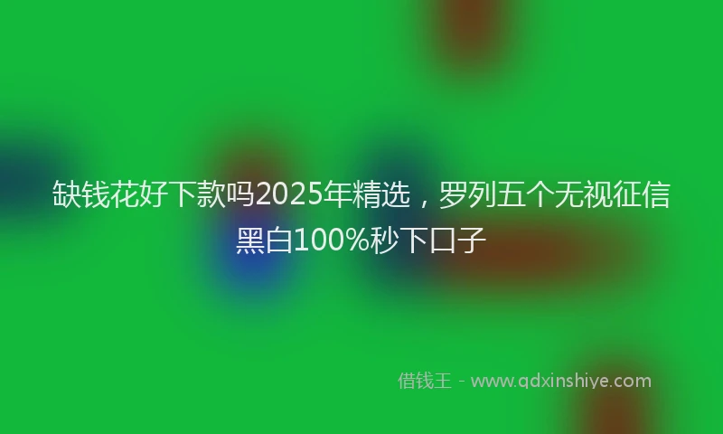 缺钱花好下款吗2025年精选，罗列五个无视征信黑白100%秒下口子