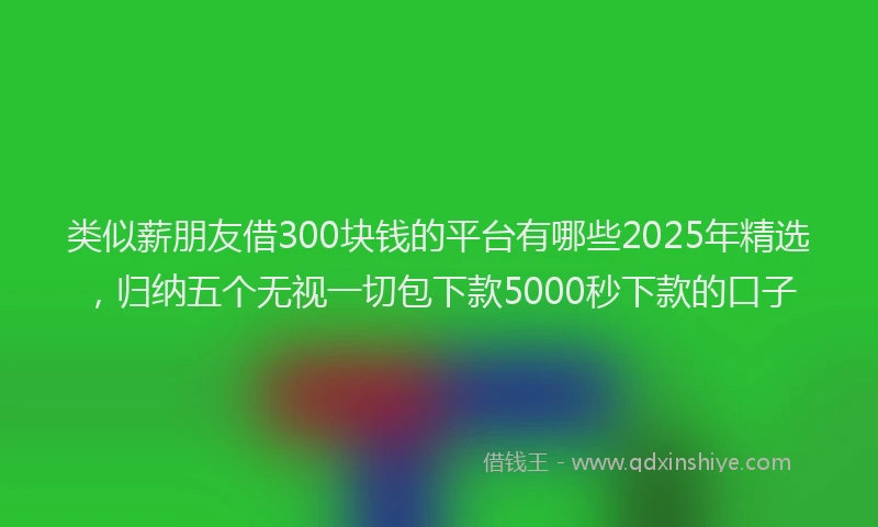 类似薪朋友借300块钱的平台有哪些2025年精选，归纳五个无视一切包下款5000秒下款的口子