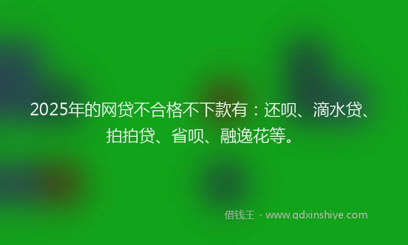 2025年的网贷不合格不下款有：还呗、滴水贷、拍拍贷、省呗、融逸花等。