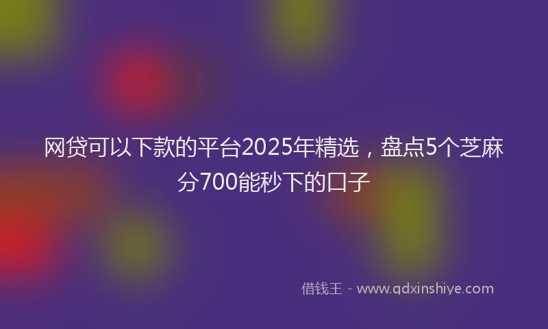 网贷可以下款的平台2025年精选，盘点5个芝麻分700能秒下的口子