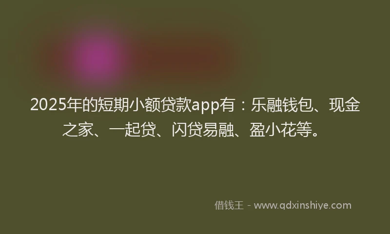 2025年的短期小额贷款app有：乐融钱包、现金之家、一起贷、闪贷易融、盈小花等。