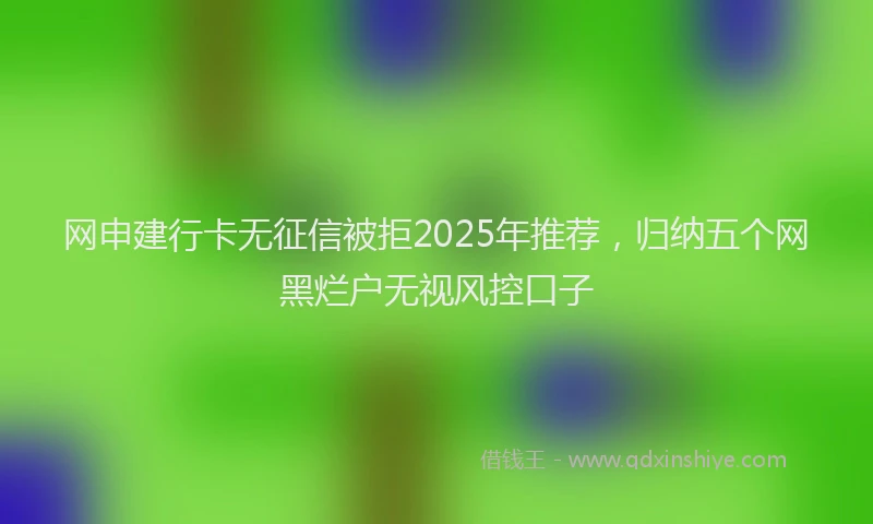 网申建行卡无征信被拒2025年推荐，归纳五个网黑烂户无视风控口子