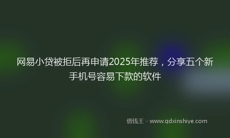 网易小贷被拒后再申请2025年推荐，分享五个新手机号容易下款的软件