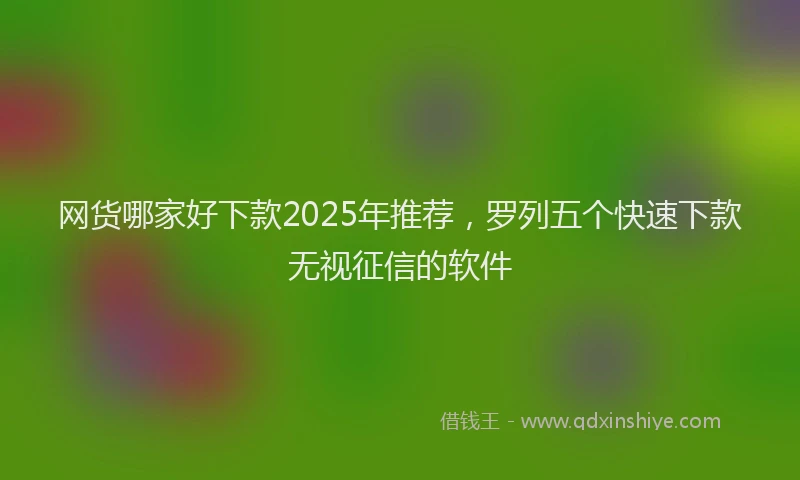 网货哪家好下款2025年推荐，罗列五个快速下款无视征信的软件