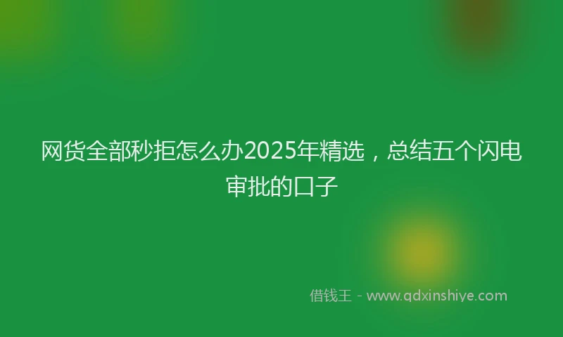 网货全部秒拒怎么办2025年精选，总结五个闪电审批的口子