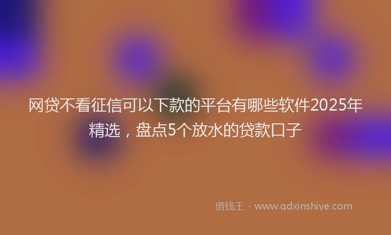 网贷不看征信可以下款的平台有哪些软件2025年精选，盘点5个放水的贷款口子