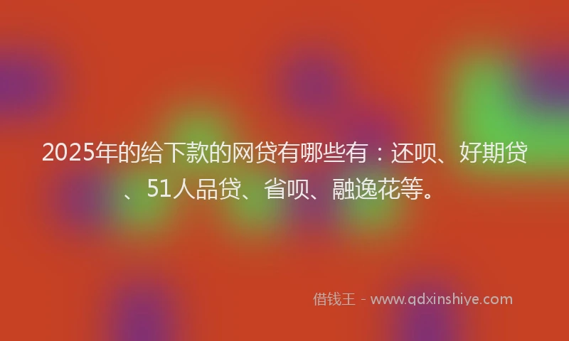 2025年的给下款的网贷有哪些有：还呗、好期贷、51人品贷、省呗、融逸花等。