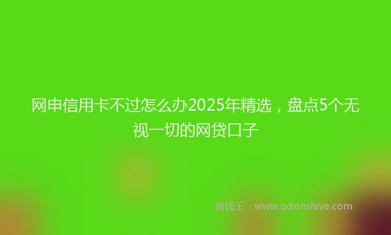 网申信用卡不过怎么办2025年精选，盘点5个无视一切的网贷口子