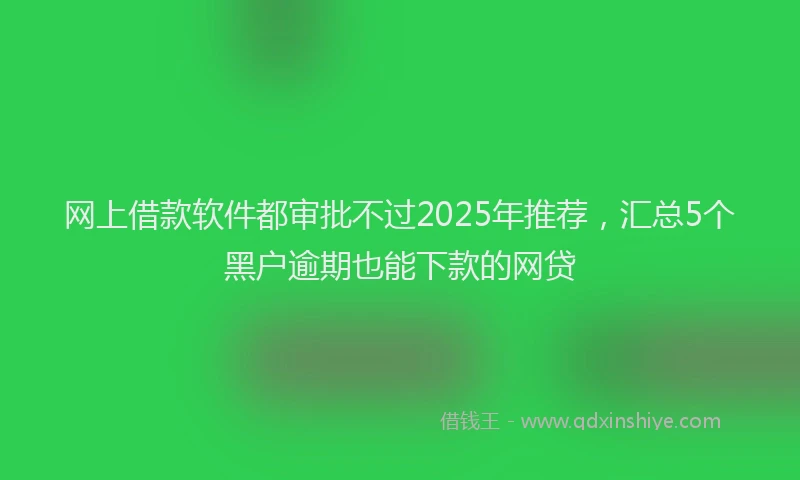网上借款软件都审批不过2025年推荐，汇总5个黑户逾期也能下款的网贷