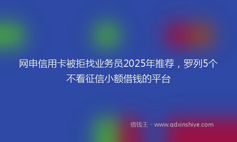 网申信用卡被拒找业务员2025年推荐，罗列5个不看征信小额借钱的平台