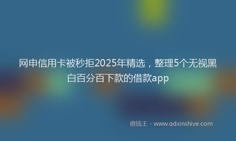 网申信用卡被秒拒2025年精选，整理5个无视黑白百分百下款的借款app
