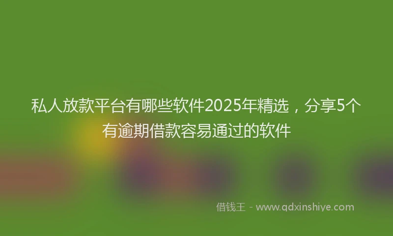 私人放款平台有哪些软件2025年精选，分享5个有逾期借款容易通过的软件