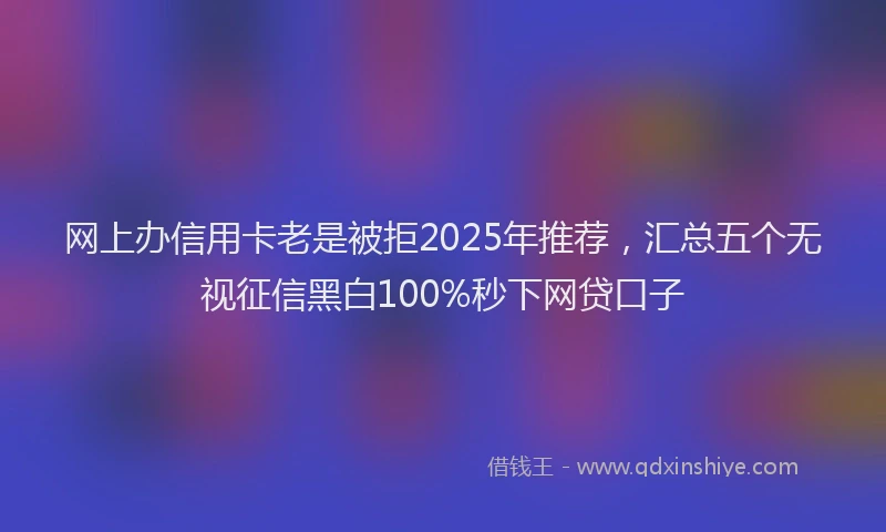 网上办信用卡老是被拒2025年推荐，汇总五个无视征信黑白100%秒下网贷口子