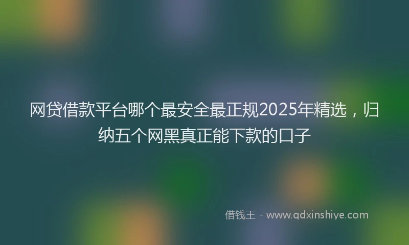 网贷借款平台哪个最安全最正规2025年精选，归纳五个网黑真正能下款的口子