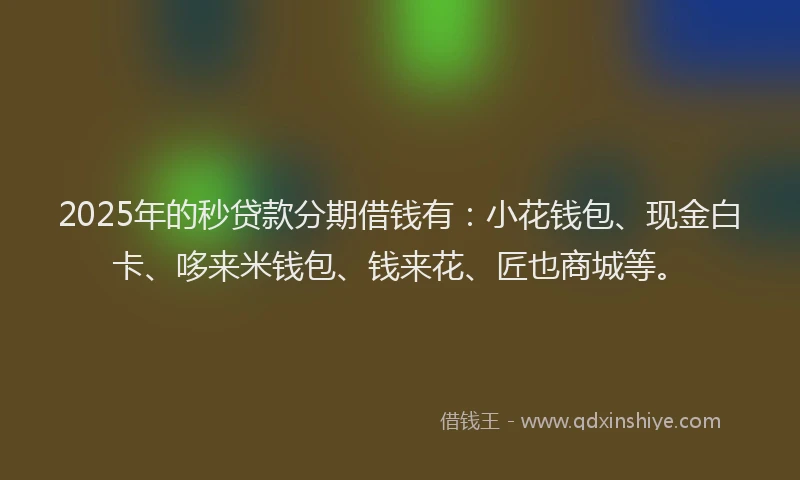 2025年的秒贷款分期借钱有：小花钱包、现金白卡、哆来米钱包、钱来花、匠也商城等。