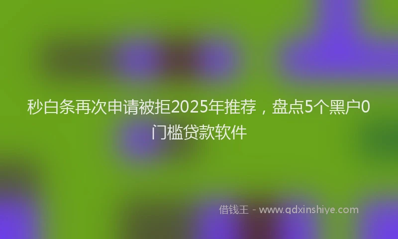 秒白条再次申请被拒2025年推荐，盘点5个黑户0门槛贷款软件