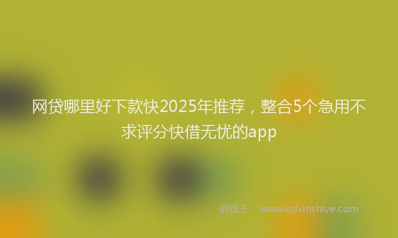 网贷哪里好下款快2025年推荐，整合5个急用不求评分快借无忧的app