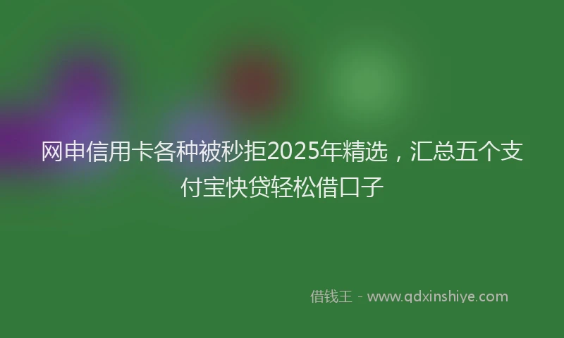网申信用卡各种被秒拒2025年精选，汇总五个支付宝快贷轻松借口子