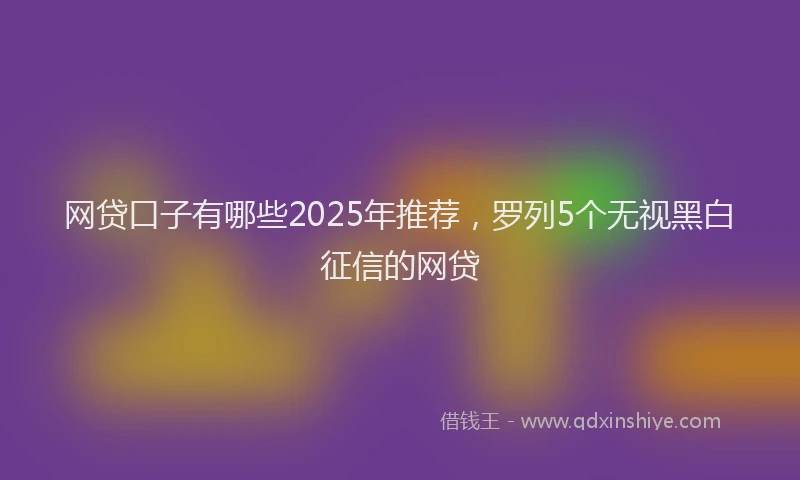 网贷口子有哪些2025年推荐，罗列5个无视黑白征信的网贷