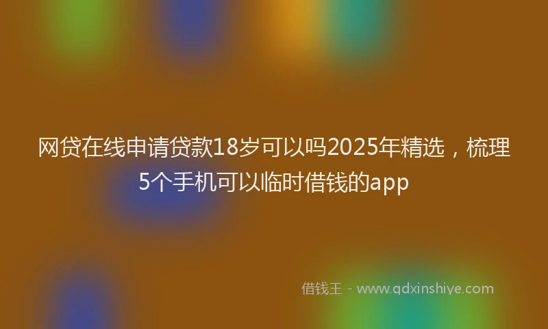 网贷在线申请贷款18岁可以吗2025年精选，梳理5个手机可以临时借钱的app