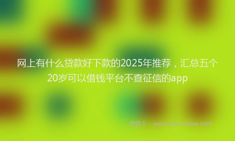 网上有什么贷款好下款的2025年推荐，汇总五个20岁可以借钱平台不查征信的app