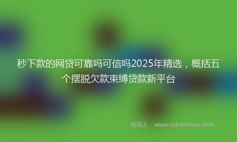 秒下款的网贷可靠吗可信吗2025年精选，概括五个摆脱欠款束缚贷款新平台